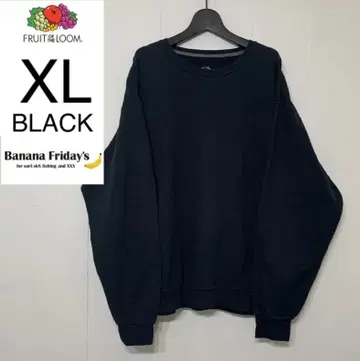 13004 미국 수입 USED 후르츠 크루 맨투맨 블랙 XL