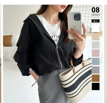 블랙 후드티 UV컷