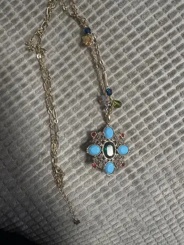 ANNA SUI 플라워 모티브 목걸이 컬러풀