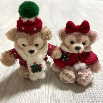 크리스마스 더피 & 셰리메이 봉제 인형 키링 2개 세트