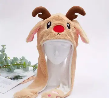 루돌프 움직이는 귀 모자 크리스마스