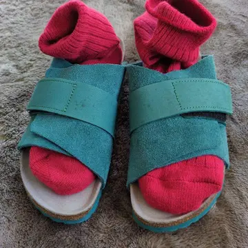 버켄스탁 터콰이즈 스웨이드 샌들