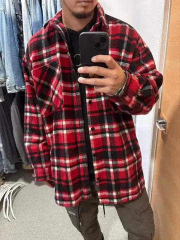 I AM WHAT I AM 오버 사이즈 셔츠 자켓 플란넬 셔츠 F