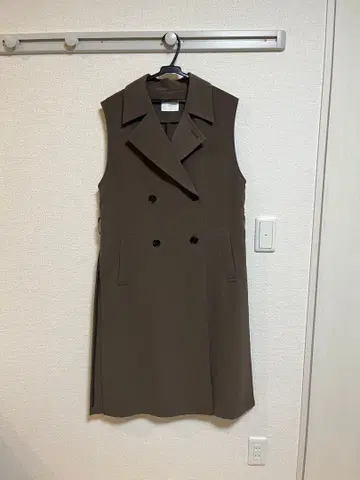 하레 브라운 더블 브레스트 베스트