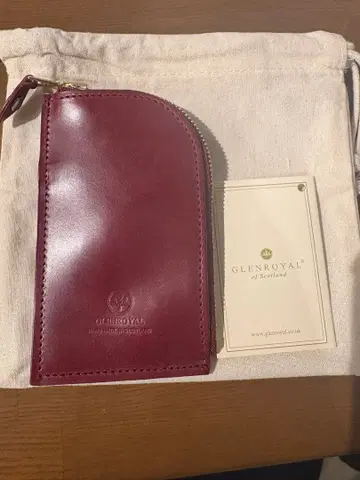 거의 새상품 GLENROYAL 버건디 가죽 키케이스