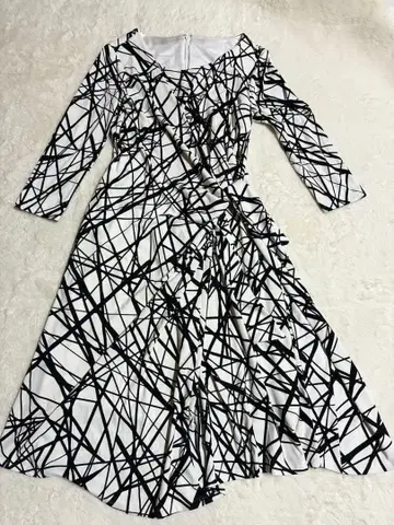 쿠 드 샹스 카슈쿨 디자인 원피스 올 패턴 벨트 M 사이즈