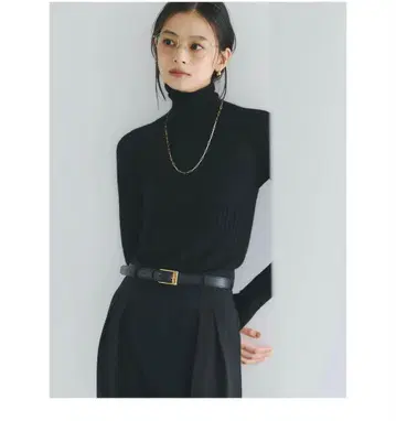 캐시미어 100 시어 터틀넥 풀오버 아뉴앙스 블랙 캐시미어