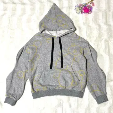 frankygrow 프랭키그로우 곰 무늬 숏 기장 후드티 LL