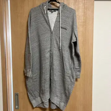 [ Americana ] 후드 부착 롱 후드티 그레이