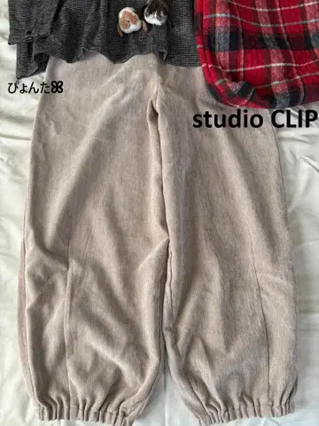 새상품급 벨벳 벌룬 팬츠*베이지