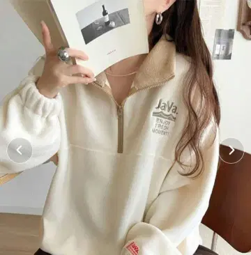 java 하프 지퍼 플리스 자켓 L