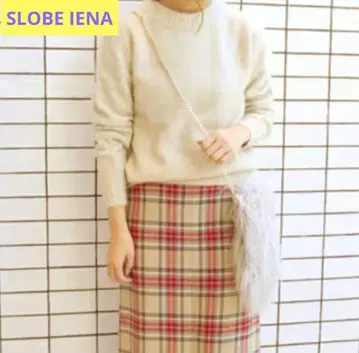 SLOBE IENA 폭스 혼방 니트, 베이지 계열, 보틀넥