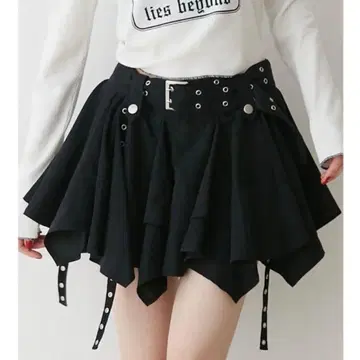 [ 새상품급 ] jouetie 쥬에티 아지메 헴 벨 미니 스커트 블랙