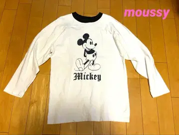 MOUUSSY 미키마우스 긴팔 두꺼운 원단 T셔츠