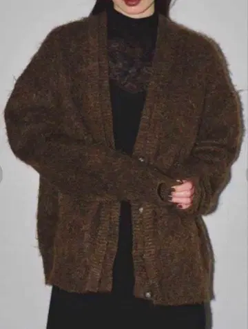 todayful Brashed Vneck Cardigan 브라운