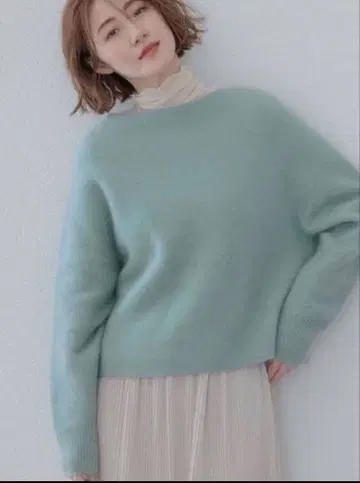 apart by lowrys 라쿤 네이비 보트넥 니트 민트 그린