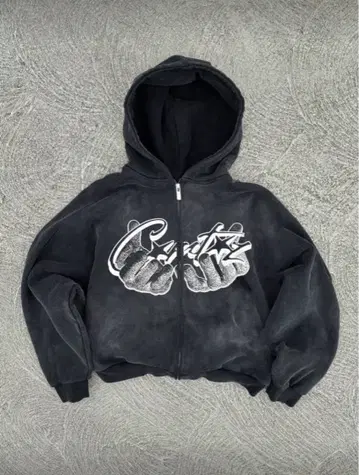 90s풍 다크 그레이 지퍼 후드티 y2k 그런지 스트릿 블랙