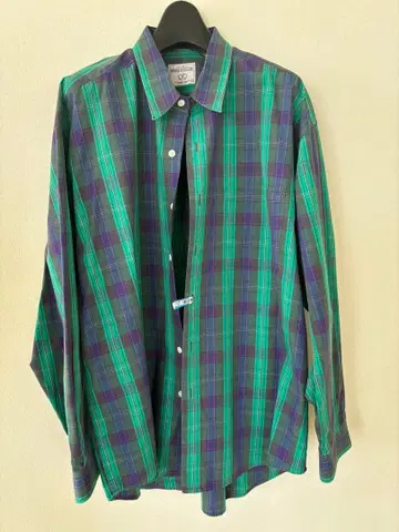 HARVARD SPORTS CLUB 녹색 그린 체크 무늬 긴팔 셔츠