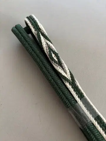 다크 그린 관조 직조 마름모 문양 순수 실크 허리띠 새상품급