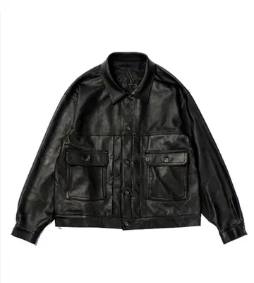 A LEATHER 에이레더 TRUCKER JACKET 50