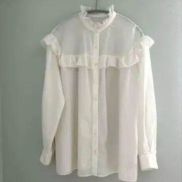 Spick & Span 스픽 앤 스팬 코튼 실크 프릴 블라우스