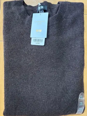 UNIQLO 크루넥 캐시미어 스웨터 XL 다크 브라운