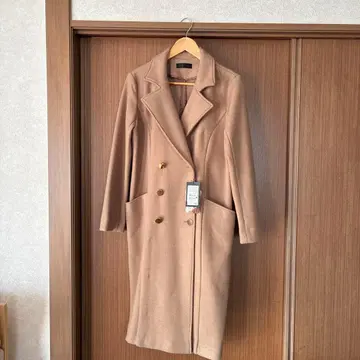 스콧 클럽 새상품 베이지 더블 버튼 롱 코트