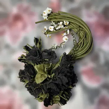 핑크하우스 코사지 미사용품 검은 장미 안개꽃 카네코 이사오