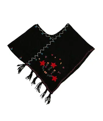 네팔제 손뜨개질 판초 시착만 한 상품 프리 사이즈