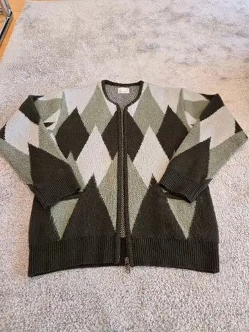 pablo vinci 아가일 집 가디건 카키 S