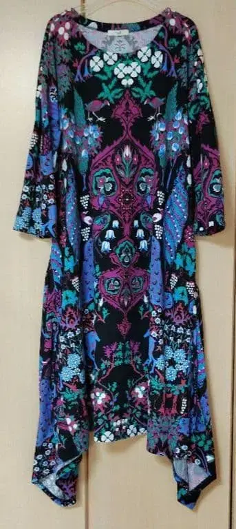 차이하네 올 패턴 니트 롱 원피스