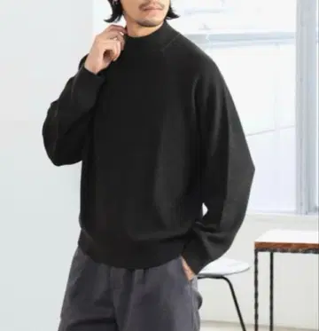 [ B: MING by BEAMS ] 편직 모크넥 니트