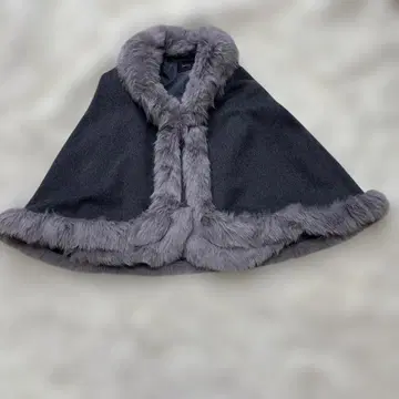 케이프 판초 코트 퍼 포함