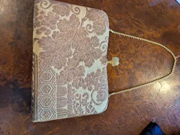 일본 의류용 클러치백 꽃무늬 베이지 브라운