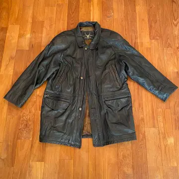 빈티지 소가죽 DEER SKIN 가죽 자켓 하프 코트
