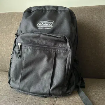 Dickies 블랙 백팩 프론트 포켓 부착