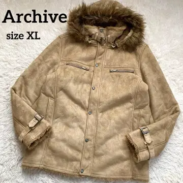 3way y2k ARCHIVE 무스탕 자켓 00s 그런지 브라운 XL