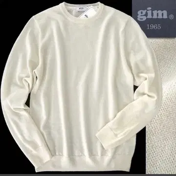 gim 짐 일본제 워셔블 울 크루넥 니트 M 화이트 가을/겨울