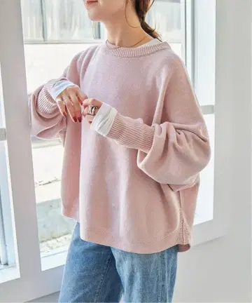 스픽 앤 스팬 벌키 얀 돌먼 롱 리브 니트