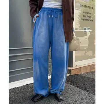 새상품 블루 [ Ciaopanic ] 베이직 페이드 스웨트 팬츠