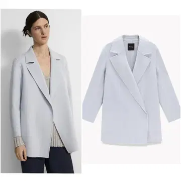 새상품급 띠어리 Luxe New Divide Clairene 페일 블루