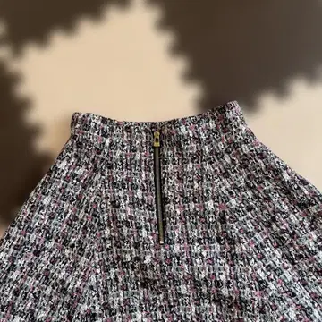 트위드 플레어 스커트 블랙 화이트 핑크