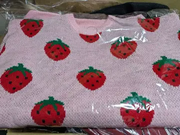 푸뉴즈 총무늬 니트 [ 딸기 ]