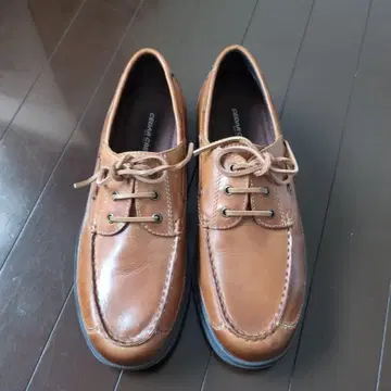 시더 크레스트 캐주얼 데크 가죽 신발 카멜 27cm