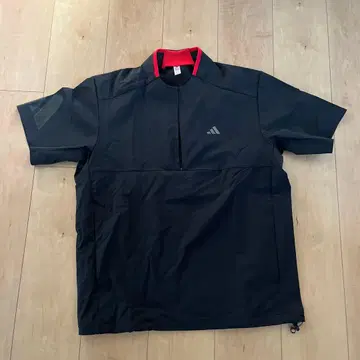 adidas 하프 지퍼 셔츠 블랙/빨간색 A/M