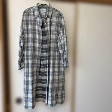 체크 무늬 롱 셔츠