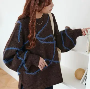 DISCOAT 멜란지 얀 선 패턴 풀오버