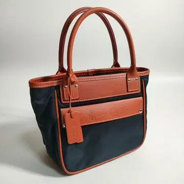 페리지 24-7 토트백 새상품급 가죽 나일론 네이비 미니