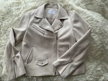 Discoat 베이지 라이더 자켓