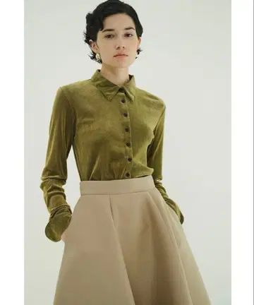 CLANE TULLE FLOCKY SHIRTS 그린